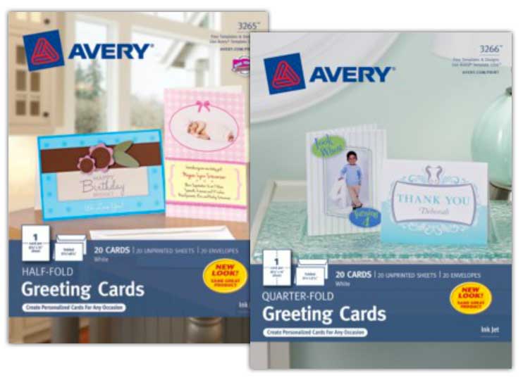 Avery card packaging.